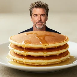 pancake with negative image of jeff goldblum