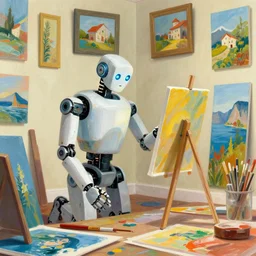 “an exhausted robot trying to paint too many pictures at once”