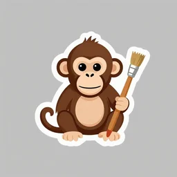 a logo of a monkey with a paintbrush.