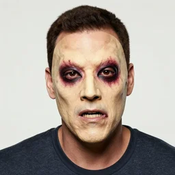 “ adam sandler wearing a horrifying flesh mask! ”