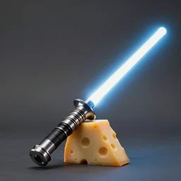 photograph of a lightsaber made out of cheese whizz