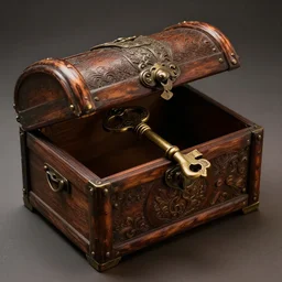ornate key for opening a mysterious ancient chest