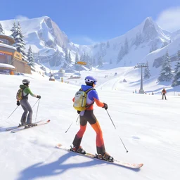 Screenshot from Overwatch, at a ski resort