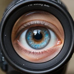 “ very detailed art of a camera lens as a human eye, award - winning details ”