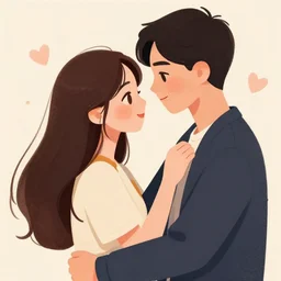 couple in love digital art illustration