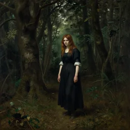 a girl lost in a scary dense forest, by john william waterhouse, highly detailed, pre - raphaelites