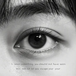 you have seen something you should not have seen, and now it will not let you escape with your eyes.