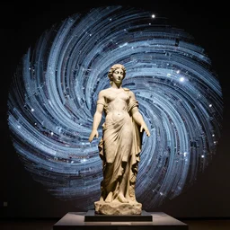 whirlwind circuitboard crystalline vortex, statue, photo, national museum of the arts, 4 k