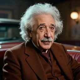 Einstein in Knightrider, lot of detail, 4k, 80s.