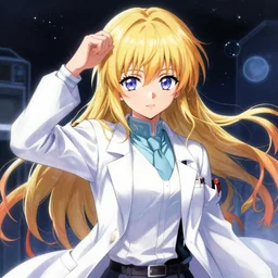scientist girl, anime, magical girl, pixiv, sharp, detailed, high quality, by greg rutkowski, artgerm