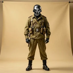 doom slayer as ww 2 american soldier, photography, full height, front view, golden ratio