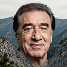 realistic still of portrait of danny devito face carved out in a mountainside, scene shows face of a man carved out, mount rushmore, hybrid, morph, fused together, anthropomorphism, 8 k, 8 5 mm, f. 1 4, beautiful composition,