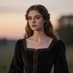 photographic portrait of a stunningly beautiful medieval maiden gothic female in soft dreamy light at sunset, contemporary fashion shoot, by edward robert hughes, annie leibovitz and steve mccurry, david lazar, jimmy nelsson, breathtaking, 8 k resolution, extremely detailed, beautiful, establishing shot, artistic, hyperrealistic, beautiful face, octane render