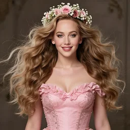 romantic and fashion and love princess jennifer lawrence zombie of the flower with sheath dress, pink rosa, gypsophila, teenager girl, baroque, symmetrical head and body, flowing hair, smile, trending pinterest and pixiv, muted colors, hyperrealistic, focused, close up shot, character concept art, face by kyoung hwan kim, alexandra fomina, ilya kuvshinov, john singer sargent, vibrance scheme, high details, beautiful lighting uhd, charming eyes, luxury, 8 k, cryengine