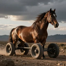photo of a car - horse hybrid