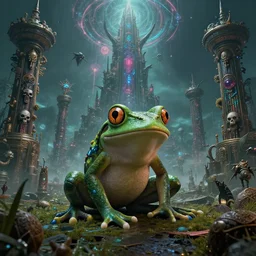 by jordan kerbow and bragato, visually stunning, cinematic, ultra realistic, hyper realism, 1 2 k, epic, octane render, unreal engine, vfx, maya, hypnofrog : occult city, a quantum mechanical effect : 🚨 techno - gothic totems of a post - apocalyptic civilization of tribes and clans. 💀