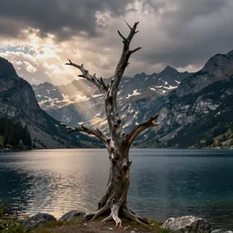 landscape photography by marc adamus dead tree in the foreground mountains lake