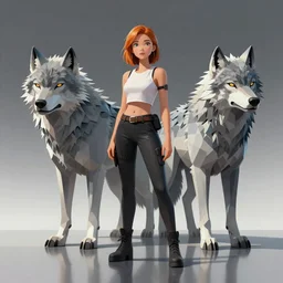 Aloy living with wolves, highly detailed, photorealistic, reflections, smooth, sharp focus, concept art, illustration, beautiful, geometric, trending on artstation, cinematic, featured on behance , artwork by WLOP and Tran, Ross