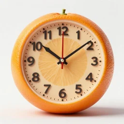 a photograph of a clock that is intricately designed to look like an orange