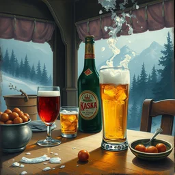 kvass. highly detailed, digital painting, watercolor, soviet realism, engraving, artstation, concept art, smooth, sharp focus, vivid grunge, manga, illustration, unreal engine 5, 8 k, art by bilibin and kuvshinov and malevich and mucha