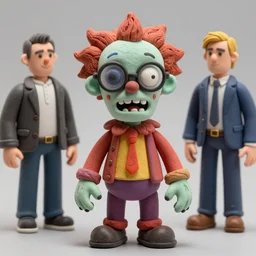 8 5 mm f 1. 8 photograph of a claymation zombie joker wearing hipster glasses, highly detailed diorama, by erwin olaf and anton corbijn, smooth, sharp foccus, commercial photography, fashion shoot