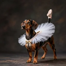 a dachshund ballet dancer