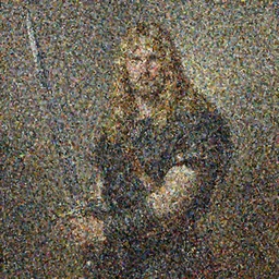 orientalist portrait of a blonde barbarian man holding a sword, fantasy, painting by greg rutkowski