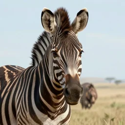 a full head shot, detailed photograph of a zebre in a distance landscape, photorealism ultradetailed digital art, irina french, heraldo ortega, mandy jurgens, golden ratio, art canvas, award winning, masterpiece trending on artstation 8 k 1 5 0 mpx, hasselblade wide shot