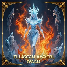 flame elemental ice classical fantasy art contemporary ancient award - winning dystopia