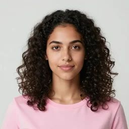portrait of a woman with dark curly hair in a pink shirt and high-rise jeans making sourdough in sunlit kitchen, hyper detailed, digital art, trending in artstation