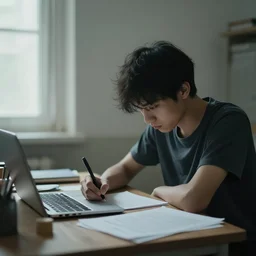 lonely sad single geek writing ai image promts