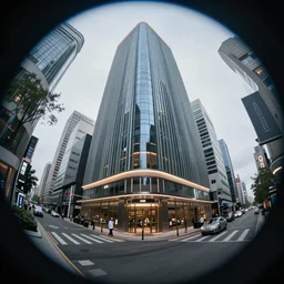 street view, new!!!!!! ( ( ( ( ( ( futuristic ) ) ) ) ) ), trending on artstation, fisheye!!! lens