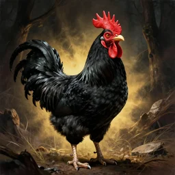 black rooster monster vintage kids horror movie poster