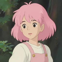 aesthetic pastel pink anime girl by ghibli and wlop and rebecca sugar