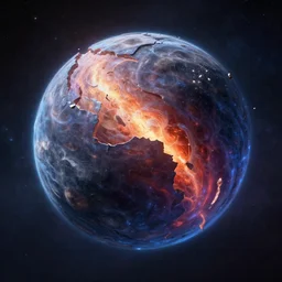a god dissolving into a new universe and then folding itself into a sphere that breaks reality, in the style of wlop, illustration, epic, fantasy, hyper detailed, smooth, unreal engine, sharp focus, ray tracing