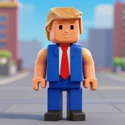 donald trump as a roblox character hd detailed