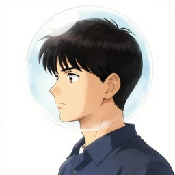 a man with a bubble for a head, by kentaro miura
