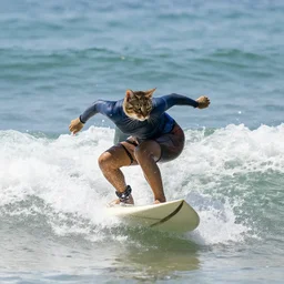 cat surfing