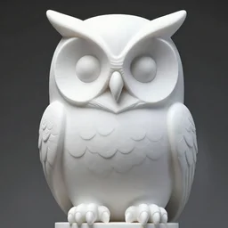 symmetrical detailed sculpture of an owl, made of Kyber