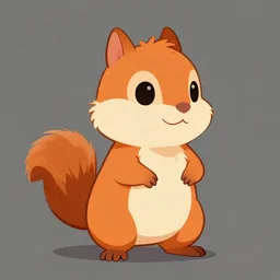 orange cute cartoon chipmunk, digital painting, simplified, artstation, concept art, smooth, sharp focus, illustration, Unreal Engine 5, 8K, art by artgerm and greg rutkowski and alphonse mucha