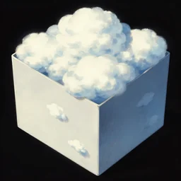 box full of clouds, Trending on Artstation, Hiroaki Tsutsumi style