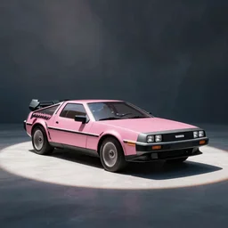 “ photo of a pink delorean ”