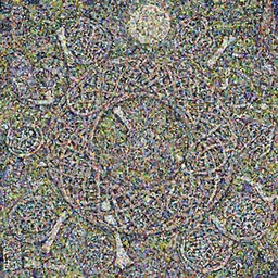 Stone circle in an enchanted forest grove, mossy and green, at night with full moon, celtic knot made of wood and bone
