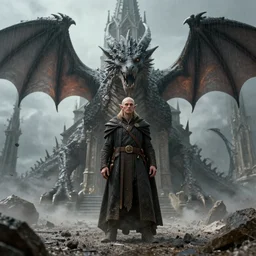 ( ( ( ( ( hyperrealist distant portrait of an elf drow from dragons and dungeons in a church where it rains ashes. ) ) ) ) ) by daniel f. gerhartz, fantasy, photorealistic, octane render, unreal engine, dynamic lighting, bet face, handsome drow, beautiful, perfect factions, perfect man, trending on artstation, poster, volumetric lighting, very detailed faces, 4 k, award winning