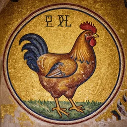 byzantine mosaic of a chicken