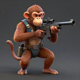 a monkey as the team fortress 2 sniper, model, rendered in sfm