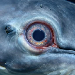 macro photo of whale eye diseased.