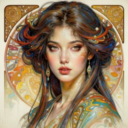 a beautiful woman portrait as hiper detailed ink in water, intricate detailed color oilpaint, 3 d render, hyper realistic detailed portrait, acrilic fluid art, elegant, intense colors, ruan jia, wlop. scifi, fantasy, hyper detailed, wide shot, octane render, concept art, by peter mohrbacher, by alphonse mucha, by wlop, by ruan