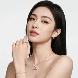 a pin up and beautiful fashion and charming and dreamlke asian girl, lv jewelry, art by artgerm & jeehyung lee & wlop, hyperdetailed, 8 k realistic, symmetrical, frostbite 3 engine, cryengine, dof, trending on artstation, digital art, lv, dior