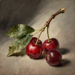 still life cherry. art by maria sibylla merian
